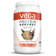 VeGa 與 3 克蛋白質和能量 MCT 油混合飲用, 841克, 冷萃咖啡, 1個