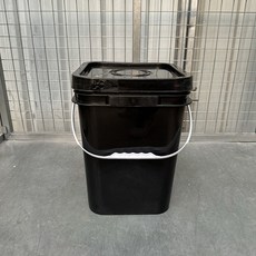 新品 發票含稅方形塑料桶帶蓋四方桶5/6/12/20/25陞大桶垃圾桶加厚全新料包裝桶釣魚桶食品級方形帶蓋水桶, 20陞黑方桶塑料提手, 1個