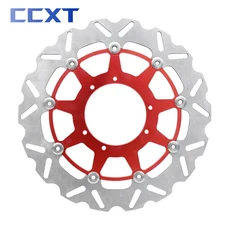 CRF 250R 2002- 용 모토 크로스 320mm 전면 플로팅 브레이크 디스크 캘리퍼스 브래킷, 01 320mm Red Disk