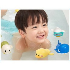 유아 욕실 물놀이 헤엄치는 동물 목욕완구 세트