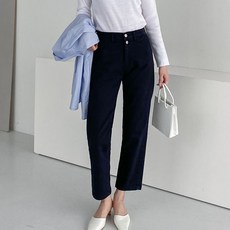 Tteugaejin 女款彈性雙釦棉褲 Silen 長褲