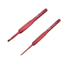 Akkerds 뜨개질 바늘 소프트 생크 크로셰 레드 털실 DIY 패브릭 툴 4/0호 8/0호, 1개