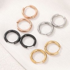 티타늄 스틸 라운드 패션 링 귀걸이 악세사리