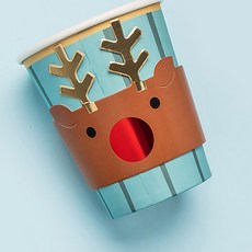 하늘풍선파티 크리스마스 루돌프 파티컵 9oz 6p