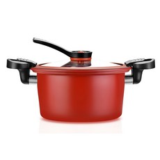 德利生活 微壓力鍋 3.5L大容量不沾燉鍋, 紅, 1個