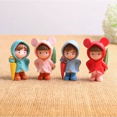 밀튼 차량용 실내 인테리어 장식 우비커플 1세트(4개), 4개, 혼합색상