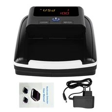 휴대용 미니 지폐 계수기 위조지폐 감지기 자동 지폐 감지 UV MG IR 이미지 유로 달러용 상점용, Black - AU
