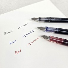 입문자용 대용량 잉크 카트리지 속건성 만년필 펜+그릿커머스Shop, 레드