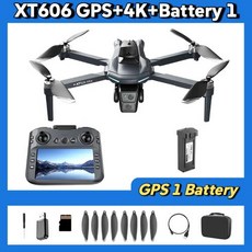 고성능 드론 레노버 XT606 MAX GPS 4K 8K HD 카메라 FPV 위시 스크린 360 ° 장애물 회피, 1)Grey-4K-battery-1