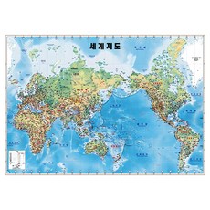 Jido.com 世界地圖 地勢 地理 地圖 護貝型 110 x 78 cm + 大韓民國全圖, 1套