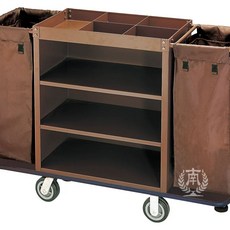 객실 청소카트 린넨 클리닝 이동식 트롤리 타올 청소용 세탁물, 배송없이 오리지널 커피 리넨 백