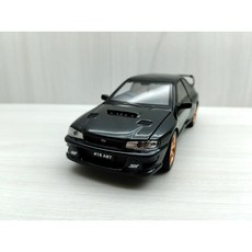 宅米吉 1:32 速霸陸 SUBARU IMPREZA 黑色 前輪轉向 車燈恆亮 合金模型車 聲光車, 1個