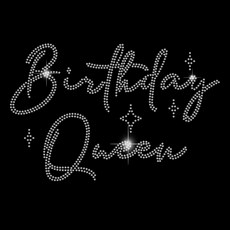 1개 생일 여왕 유리 핫픽스 라인스톤 다리미 부착형 아플리케 의상 액세서리 (옷 가방 바지용) 은색 297x210mm, 혼합색