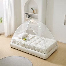 바닥없는 원터치 모기장 침대모기장, 화이트