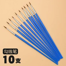 10PCS 페인트 브러쉬 세트 아크릴 플랫 라운드 지적 공예 수채화 오일 그림 용품, 1개