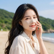 르세라 여성 자외선차단 나비마스크 광대 기미방지 골프 얼굴 햇빛가리개, 1개, 스킨베이지