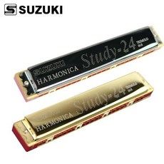 스즈키 하모니카 STUDY24 블랙 골드 트레몰로 C키 24홀, 1개