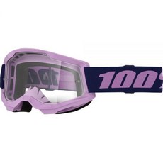 100% Strata 2 모토/MTB 고글 - 네온 오렌지 투명 448208, 퍼플 - 투명 렌즈