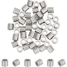 201 스테인리스 컬럼 비즈 스테인리스색 홈 가공 6x6mm 구멍 3.5mm 50개 목걸이 팔찌 공예 DIY, 1개, 색상