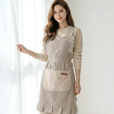 더메이크 레이스 예쁜 여성 타올 주방 앞치마, 1개, 카키