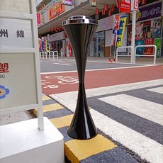 落地式衛生間灰缸立式帶蓋創意時尚電梯ktv廁所客廳灰缸, 黑色, 1個