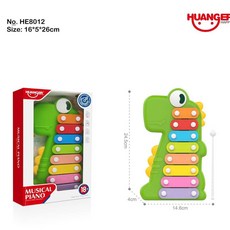 HUANGER 兒童益智早教小敲琴 寶寶音樂玩具, 恐龍敲琴, 1個
