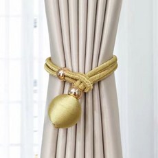 커튼 스트랩 가볍고 사치스러운 조절 거즈 스트랩 심플 커튼 버클 스트랩 큐티한 여밈 스트랩, 황금색 황금빛, 3대 6세트, 1개