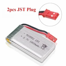 3.7V 1800mAh 25C HQ859B JST 플러그 리포 충전식 배터리 (RC 쿼드콥터 드론 H11D H11C T64 T04 T05 F28 F2, 09 2pcs JST Plug, 01 China Mainland