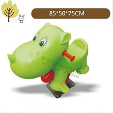 스프링 목마 시소 스윙 키즈 놀이기구 캠핑장 야외 흔들말, 1개, 코뿔소