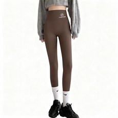 Serlace九分鯊魚褲瑜伽褲緊身褲，高腰提臀外穿運動褲，刷毛磨毛保暖褲襪