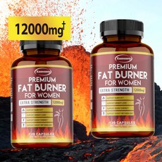 여성용 프리미엄 지방 연소제 - 1회 제공량당 12 000mg - 녹차 추출물 함유 - 탄수화물 차단제 - 체중 관리 지원, 1개, 120정