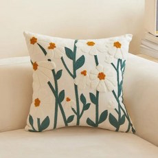 꽃 놓은 베개 커버 북유럽 빈티지 스타일 홈 소파 장식 쿠션 케이스 거실 좌석, 색상: 3. 1 / 크기: A. 45X45CM