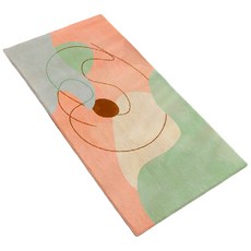 ARBOR HOME 喬木居家 北歐風幾何臥室地毯 水晶絨, 160 x 60cm, 抽象海草