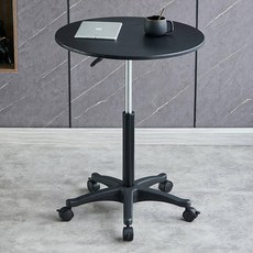 높이조절 원형 테이블 원룸 탁자 리프트 소파 식탁 감성, 60cm 블랙 59-80cm