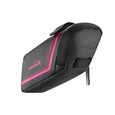 IBERA IB-SB16 (M) 自行車座墊袋 魔鬼氈車後包 流線型尾包, 1個, 黑粉紅