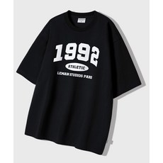 [리메인세컨드] 1992 아치 로고 오버핏 반팔 티 [블랙]