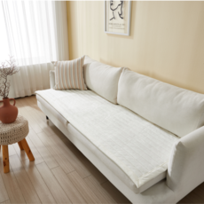 [항균 99.9%] 아우룸 국산 소프트터치 극세사 3인 4인 미끄럼방지 논슬립 쇼파패드 쇼파커버, 1개, 화이트