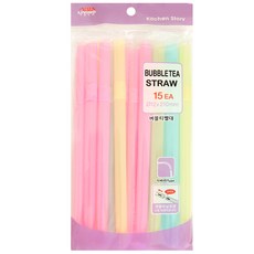개별포장 자바라 버블티빨대 15P, 1개, 1개