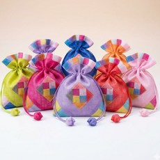 osshop 전통 색동 복주머니, 10개, 복주머니 미니 (색상랜덤) 12cm-16cm