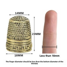 금속 바느질 도구 크로스 손가락 보호대 바늘꽂이, 1개, 2. 레트로 나비 문양 - 금청 고색 1개