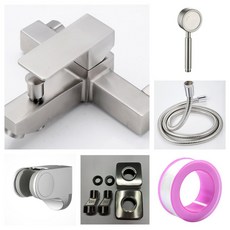 淼瀅精品衛浴 304不銹鋼水龍頭 加寬手把浴室水龍頭 大流量淋浴龍頭 無鉛龍頭, 1個, B3024不銹鋼龍頭(傳統提拉方款)高配