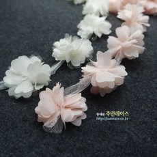 펄 웨딩코사지레이스 꽃레이스 꽃모티브 의류부자재 DIY악세사리 리본공예재료, 2개, 핑크