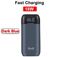 18650 배터리 충전기 케이스 DIY 보조베터리 상자 휴대용 QC3.0 PD 18W 21700 리튬, 01 18W Dark Blue LED