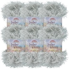 ECLATIS Jubil2E(넓음)Yarn FEATHER 페더 Whimsy 속눈썹 실 - 50g/타래 폴리에스터 모피 그레이 타래 6개 269863, 19 그레이