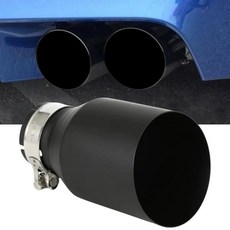 매트 블랙 머플러 배기 시스템 엔드 파이프 자동차 단일, 16. 63MM IN 89MM OUT, 기본