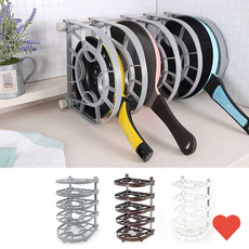 주방 수납 용품 높이조절 냄비 정리대 집 안정 리정돈, 그레이, 1개