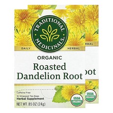 트레디셔널 메디셔널 민들레 뿌리 차 티백 단델리온 루트 티 무카페인 16개입 2팩, 24g