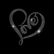 1개 유리 핫픽스 라인스톤 다리미 부착형 아플리케 의상 액세서리 (옷 가방 바지용) 하트 모양 297x210mm, 혼합색