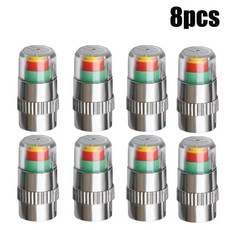 자동차 타이어 압력 표시기 게이지 경고 모니터링 밸브 캡 센서 외부 감지, 6. 8pcs, 1개