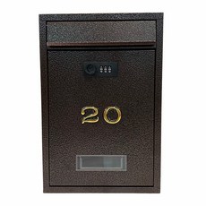 數字密碼鎖信箱 安全耐用時尚家居裝飾信箱, 銅咖色，附號碼